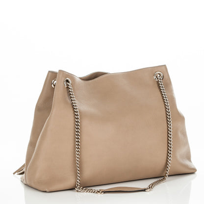 Gucci Pebbled Calfskin Large Soho Chain Shoulder Bag Camelia 3 of 7