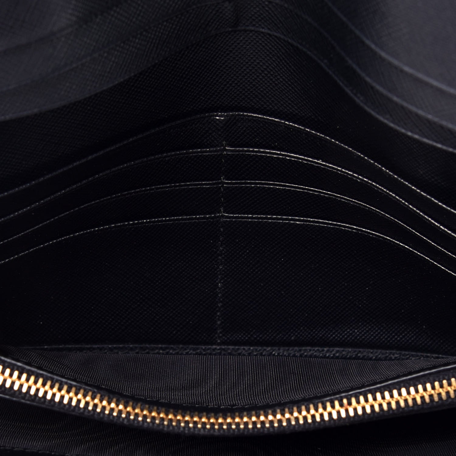Prada Saffiano Metal Continental Flap Wallet Black 5 of 7