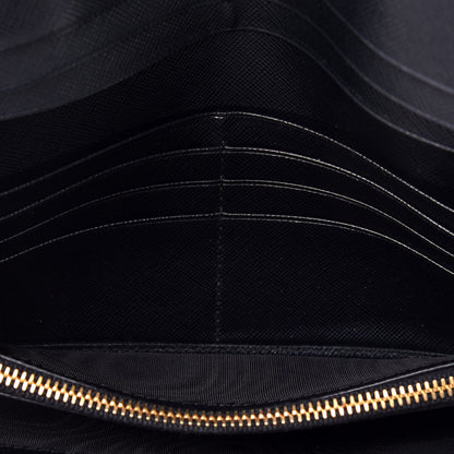 Prada Saffiano Metal Continental Flap Wallet Black 5 of 7