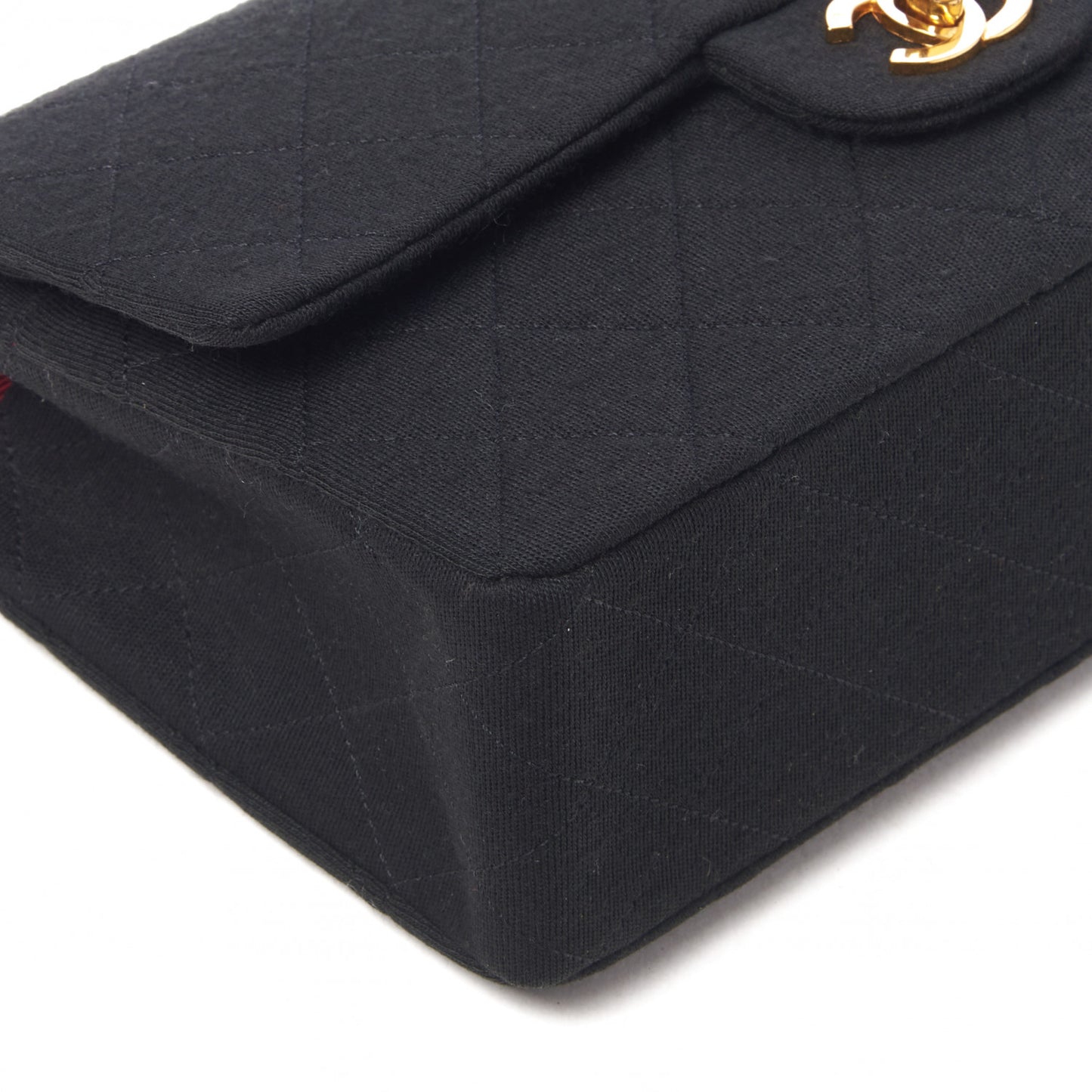 Jersey Quilted Medium Double Flap Black