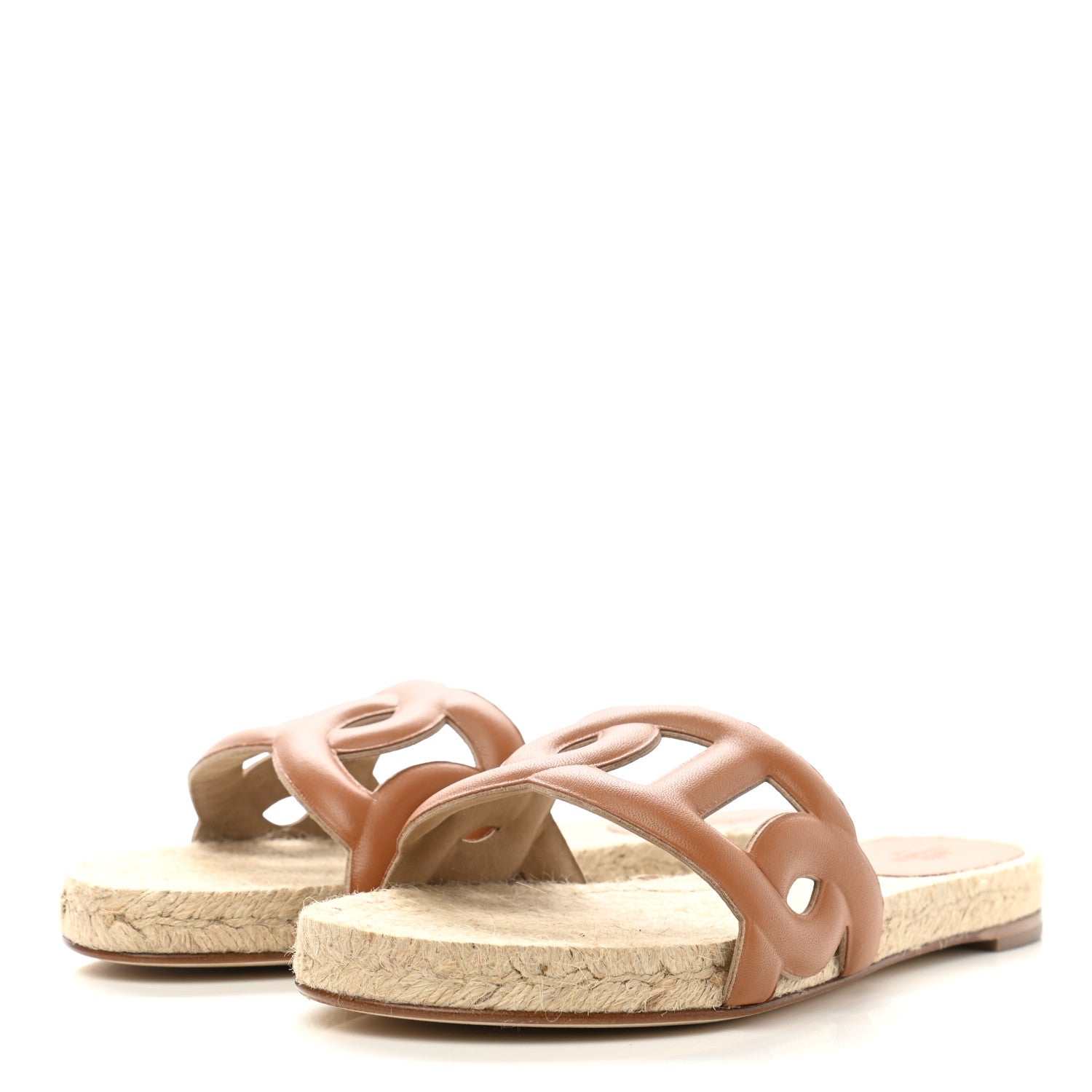 Hermes Nappa Famosa Espadrille Sandals 38 Naturel 3 of 8