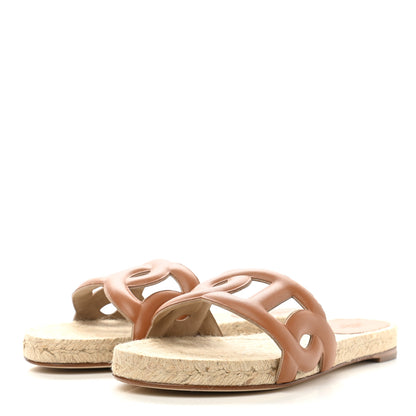 Hermes Nappa Famosa Espadrille Sandals 38 Naturel 3 of 8