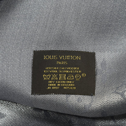 Louis Vuitton Silk Lurex Wool Monogram Shine Shawl Charcoal Grey 3 of 3