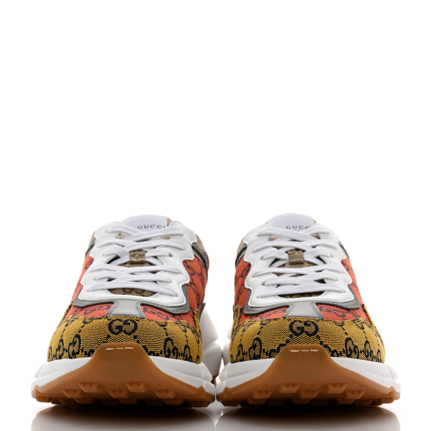 Gucci Monogram Multicolor Mens Rhyton Sneakers 9 Yellow Blue Great White Tabasco 2 of 8