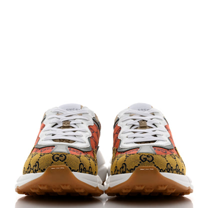 Gucci Monogram Multicolor Mens Rhyton Sneakers 9 Yellow Blue Great White Tabasco 2 of 8