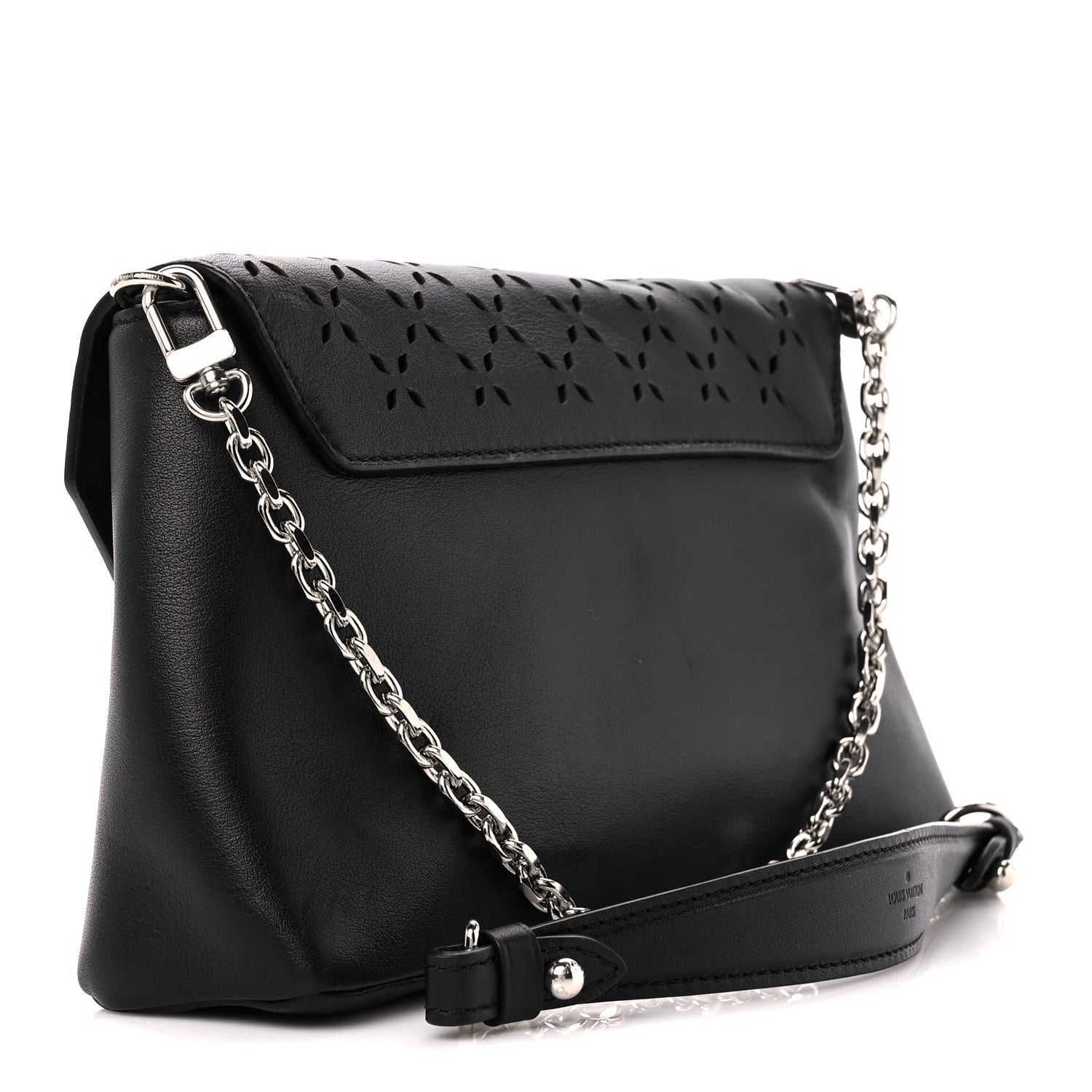 Louis Vuitton Calfskin Perforated Studded Love Note Black 3 of 10