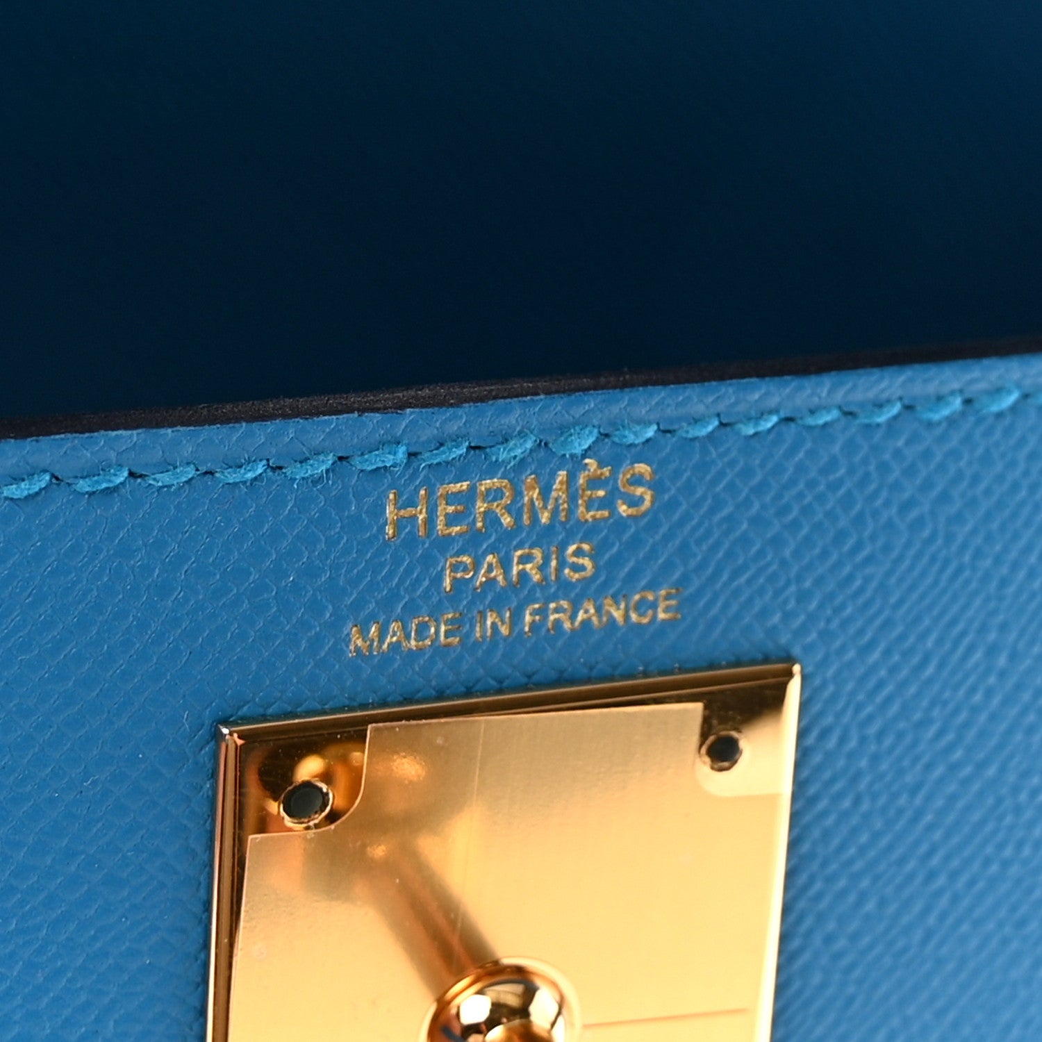 Hermes Epsom Kelly Sellier 28 Bleu Frida 6 of 9