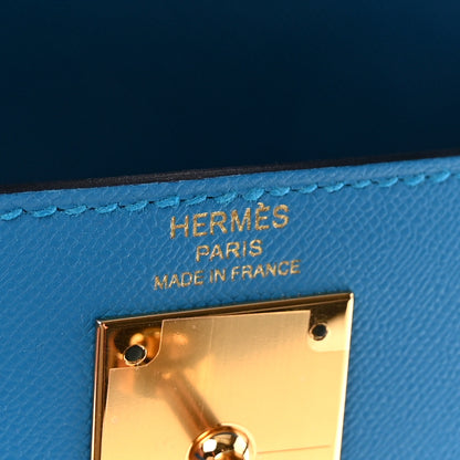 Hermes Epsom Kelly Sellier 28 Bleu Frida 6 of 9