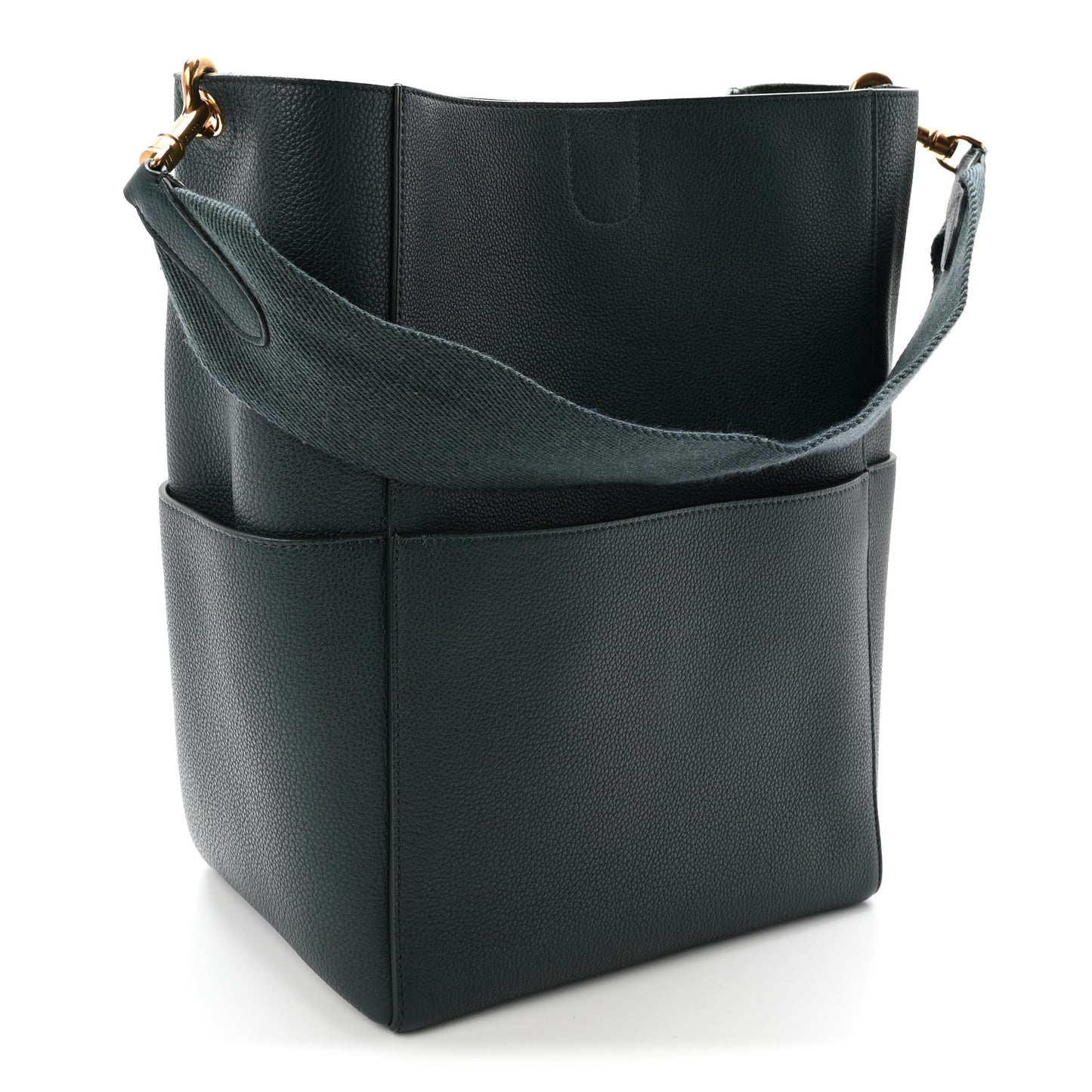 Soft Grained Calfskin Sangle Bucket Bag Amazone