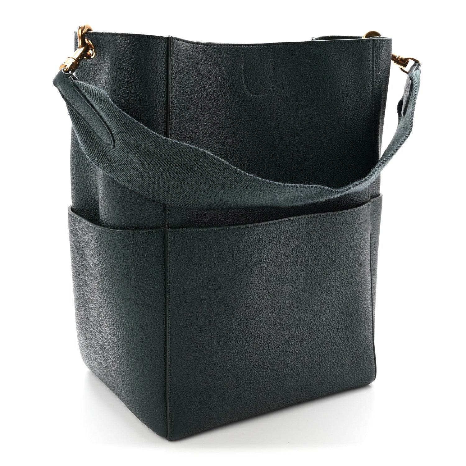 Celine Soft Grained Calfskin Sangle Bucket Bag Amazone 3 of 10