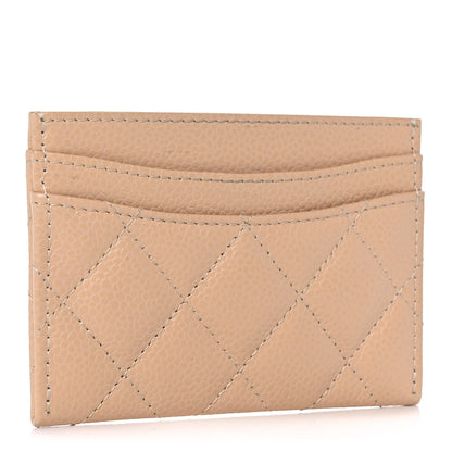 Chanel Caviar Quilted Card Holder Beige 3 of 9
