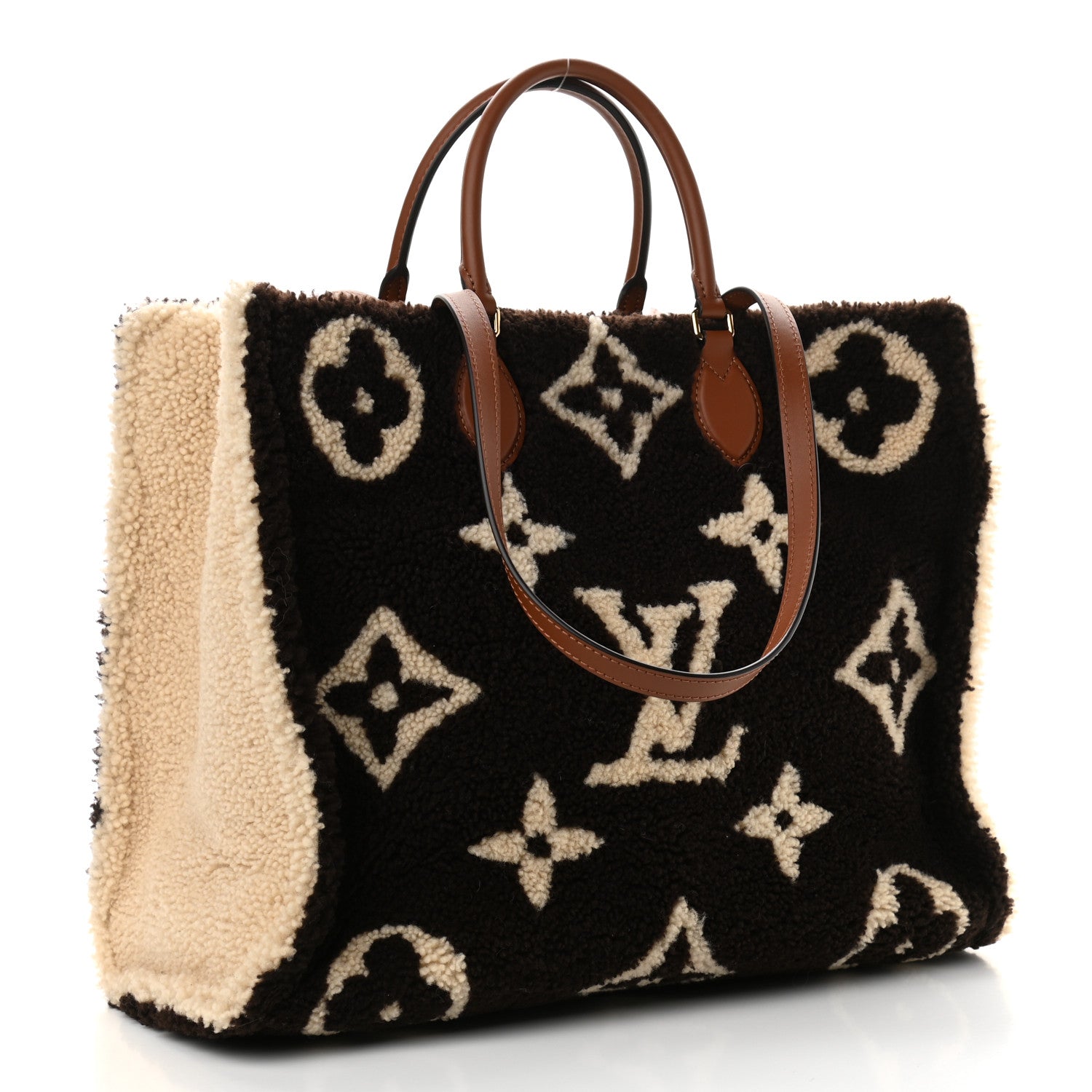 Louis Vuitton Shearling Monogram Giant Teddy Onthego GM Black White 3 of 10