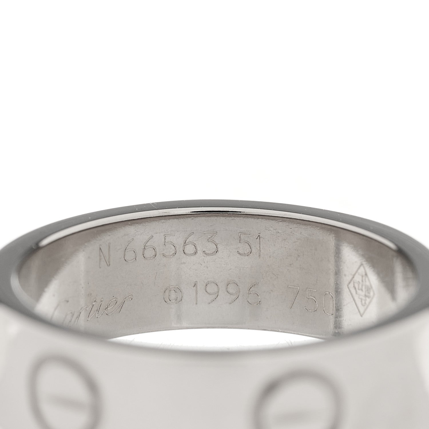 Cartier 18K White Gold 5.5mm LOVE Ring 51 5.75 5 of 5