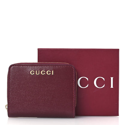 Gucci Textured Calfskin Script Logo Mini Wallet Rosso Ancora 12 of 12
