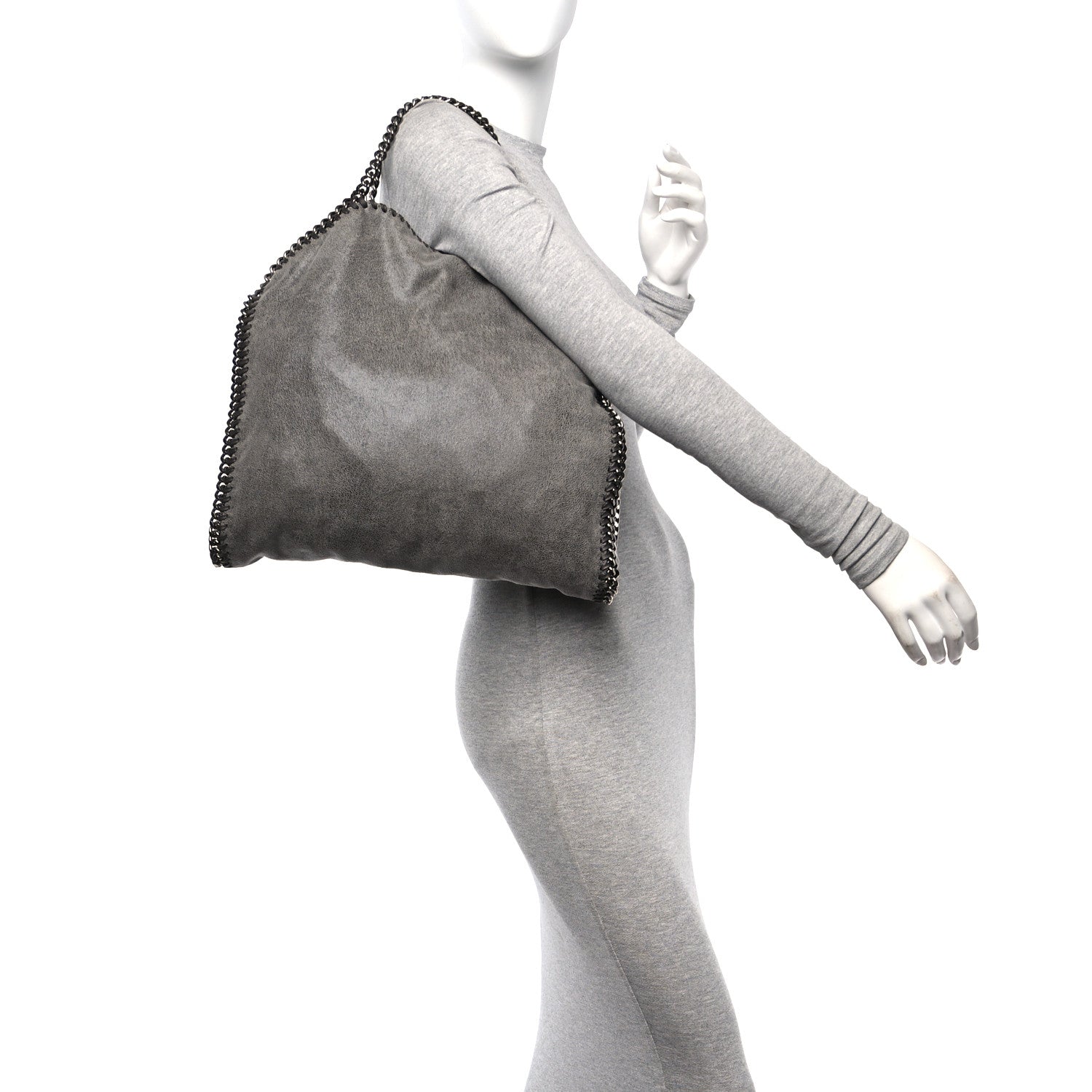 Stella McCartney Shaggy Deer Falabella Fold Over Tote Light Grey 2 of 10