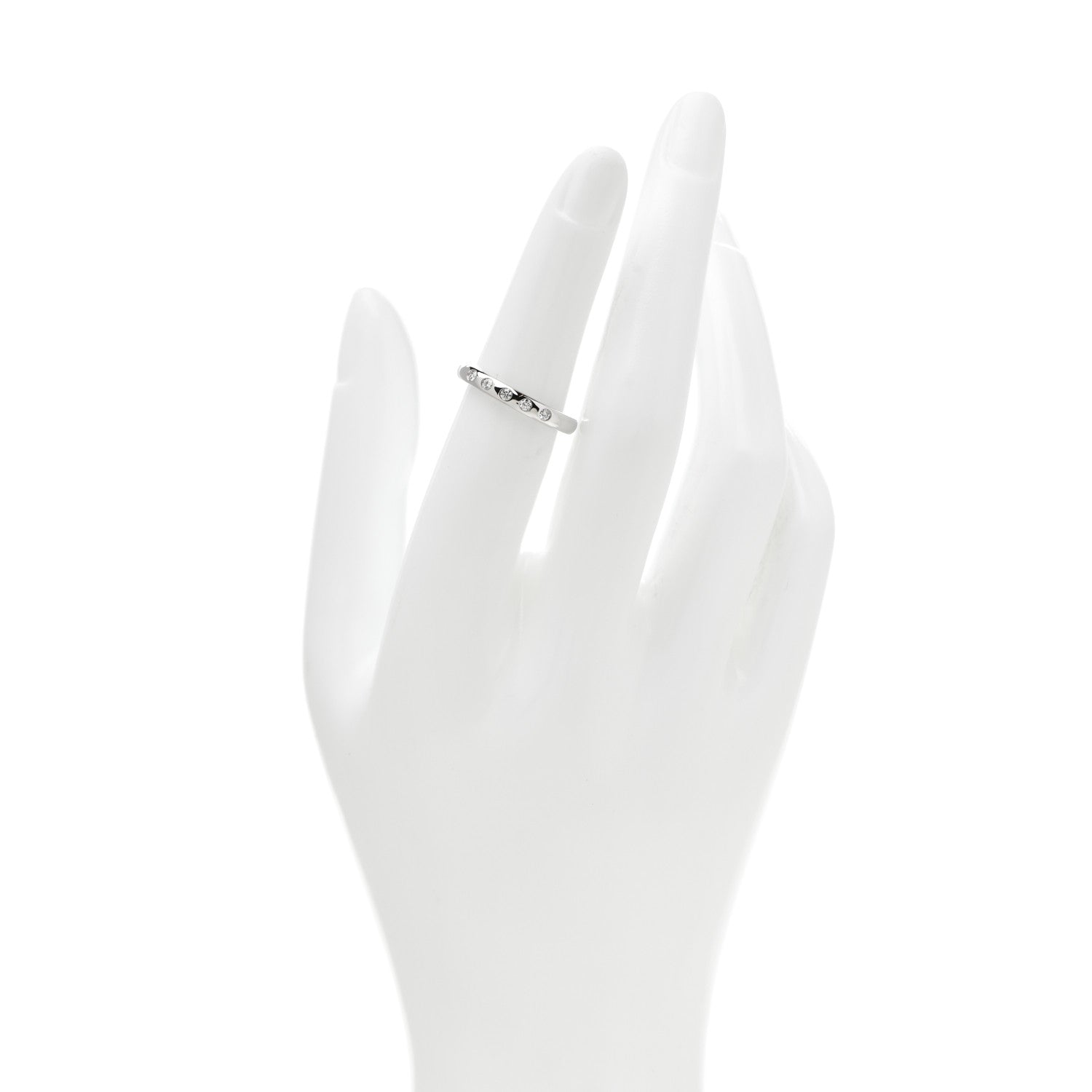 Tiffany Platinum Diamond Elsa Peretti Stacking Band Ring 50 5.5 2 of 5