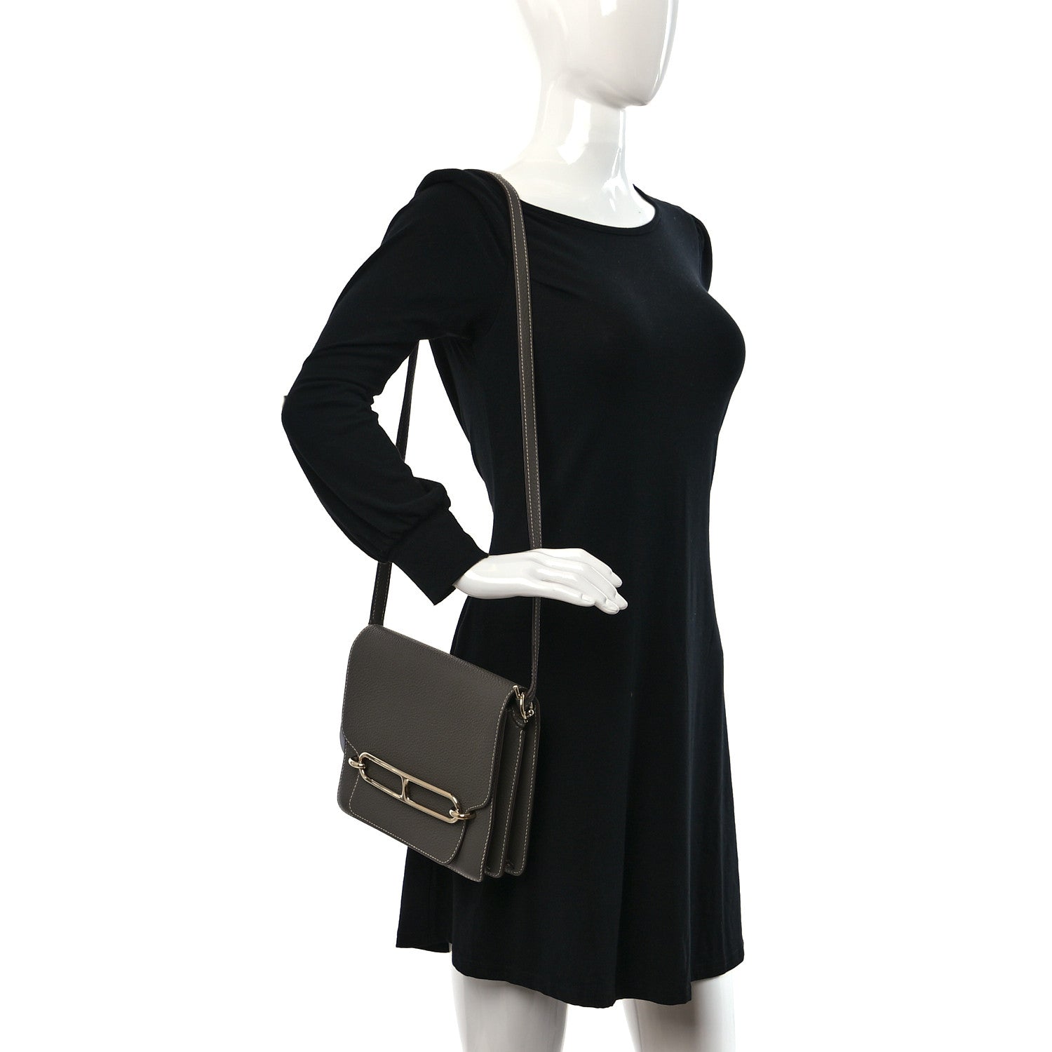 Hermes Taurillon Clemence Sac Roulis 23 Etain 2 of 9