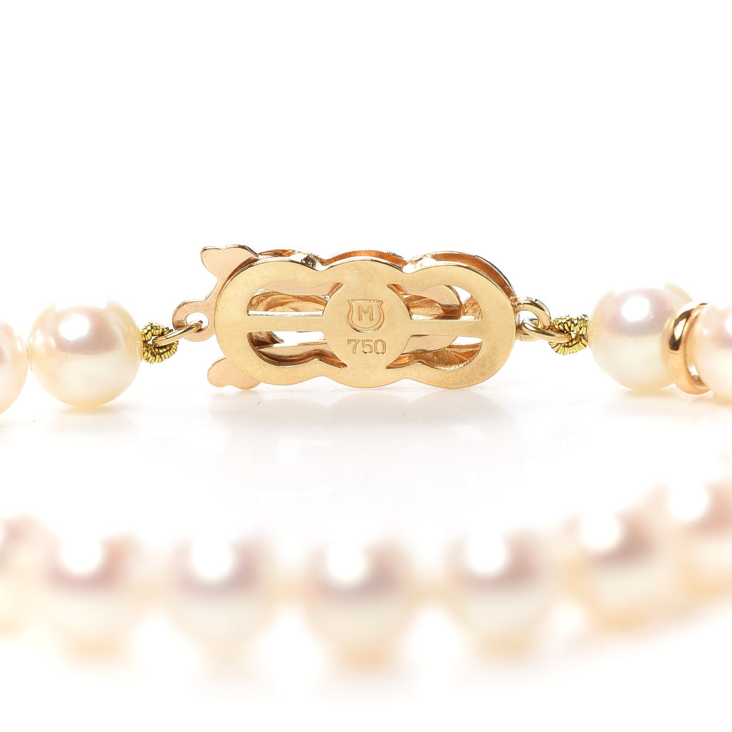 18K Yellow Gold Akoya Cultured Pearl 6-6.5mm Strand Bracelet