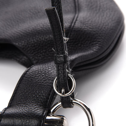 Prada Vitello Daino Metal Bar Top Handle Shoulder Bag Black 11 of 15