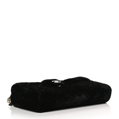 Chanel Velvet Quilted Small Clutch With Chain Black 4 of 13