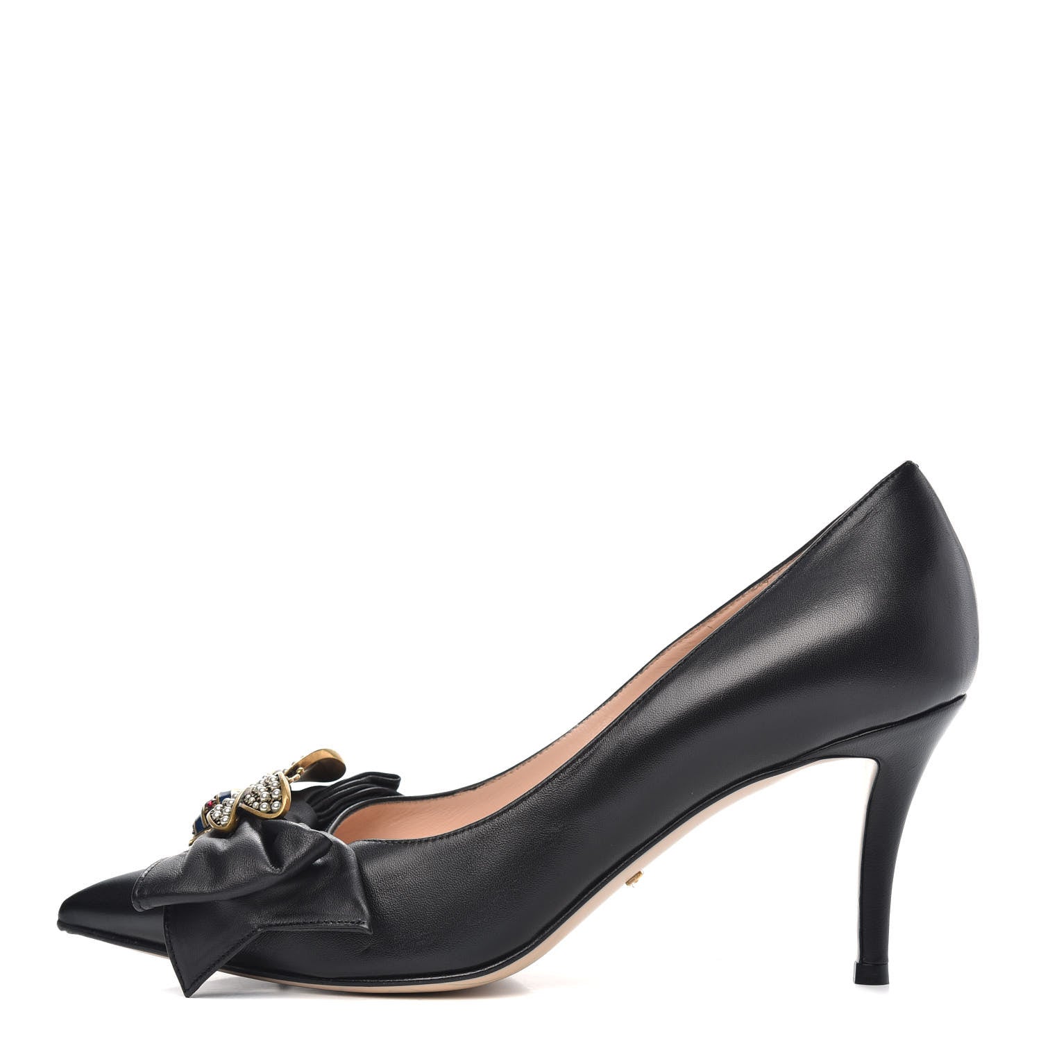 Gucci Nappa Queen Margaret Mid Heel Pumps 39 Black 1 of 9