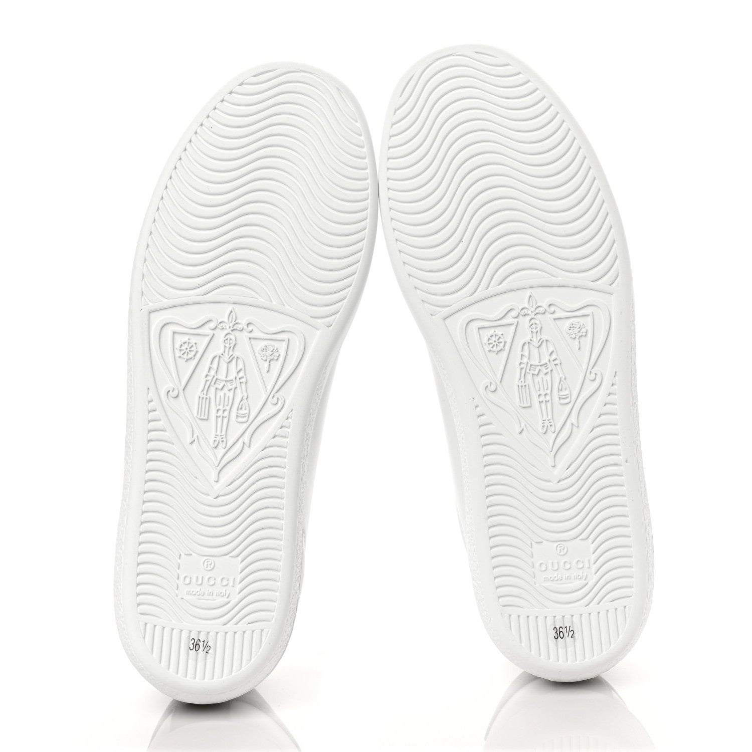 Gucci Calfskin Interlocking G Perforated Womens Ace Sneakers 36.5 White Grey Sky 6 of 9