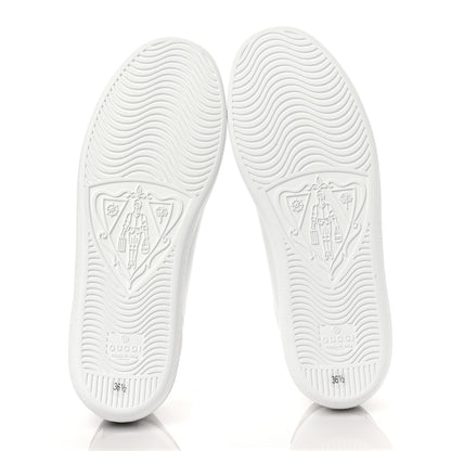 Gucci Calfskin Interlocking G Perforated Womens Ace Sneakers 36.5 White Grey Sky 6 of 9