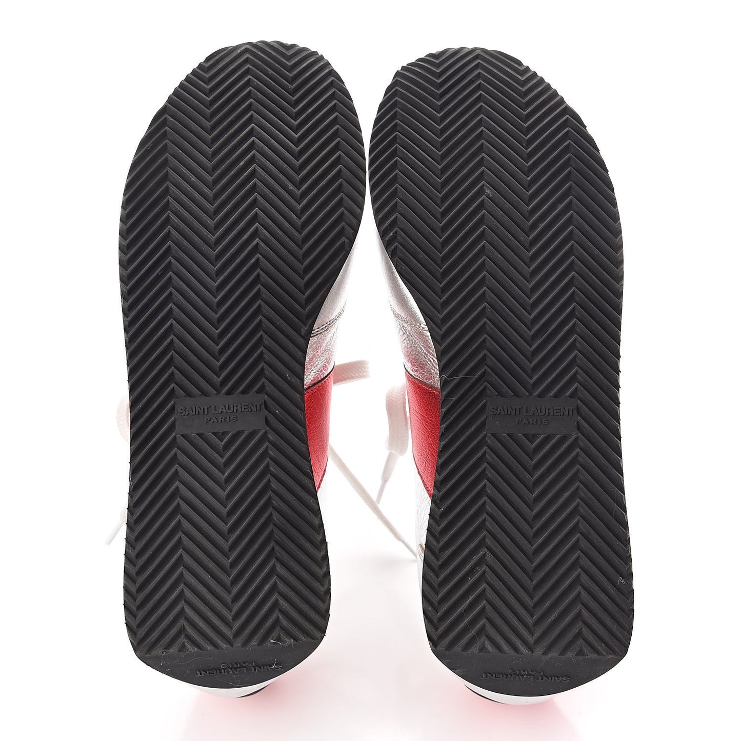 Calfskin Sneakers 40 Silver Red
