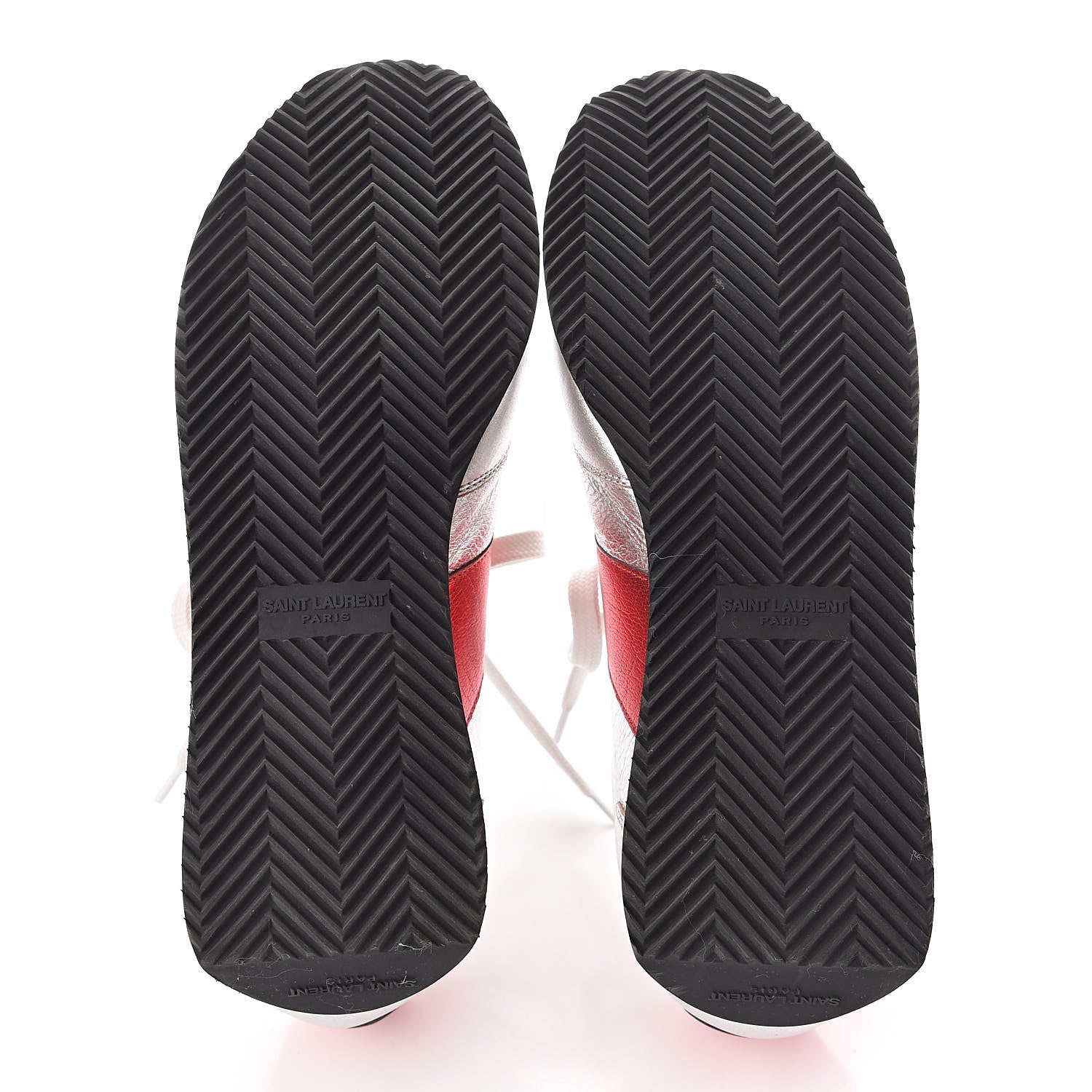 Valentino Garavani Calfskin Sneakers 40 Silver Red 7 of 7