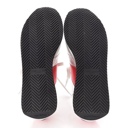 Valentino Garavani Calfskin Sneakers 40 Silver Red 7 of 7