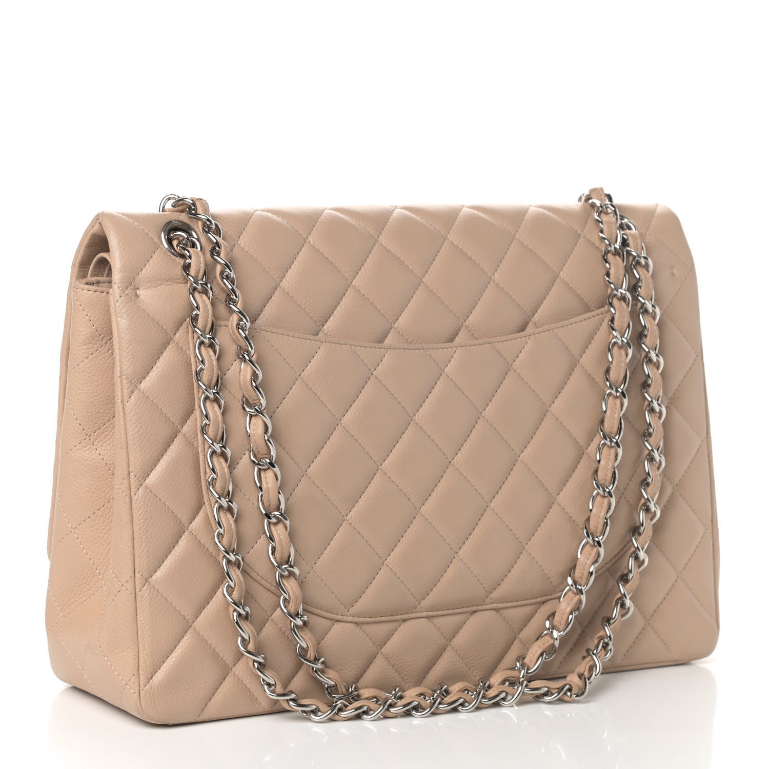 Chanel Caviar Quilted Maxi Double Flap Light Beige 2 of 4