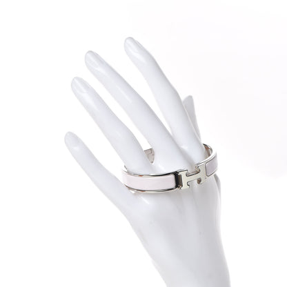 Hermes Enamel Narrow Clic Clac H Bracelet PM Rose Nymph White 2 of 5