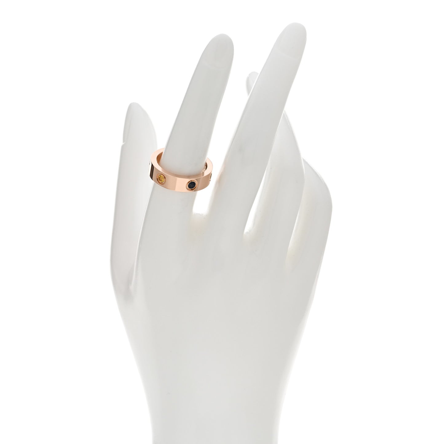 18K Pink Gold Sapphire Garnet Amethyst 5.5mm LOVE Ring 55 7.25