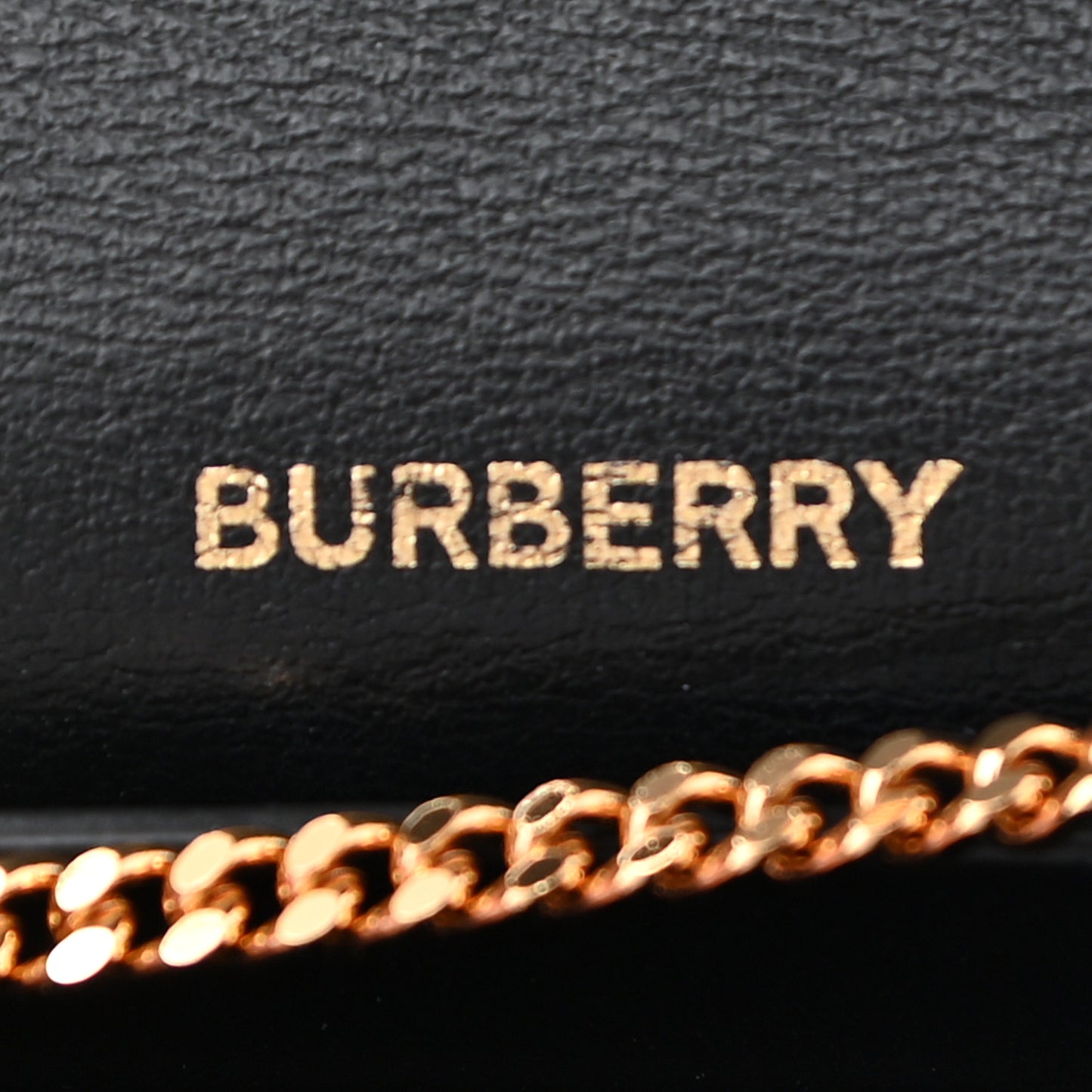 Grainy Calfskin Vintage Check Jade Card Case On Chain Black