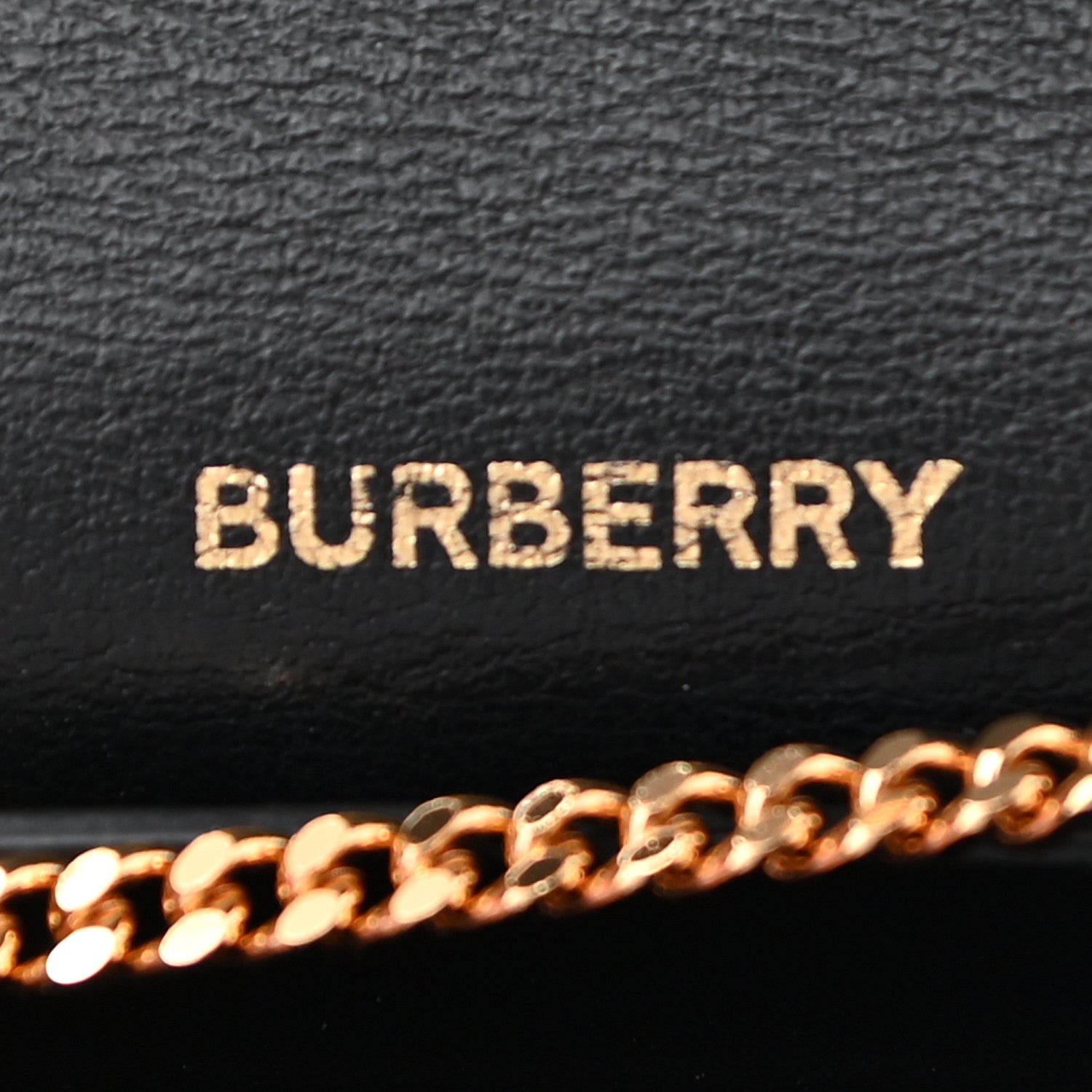 Burberry Grainy Calfskin Vintage Check Jade Card Case On Chain Black 6 of 10