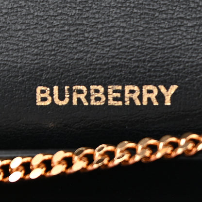 Burberry Grainy Calfskin Vintage Check Jade Card Case On Chain Black 6 of 10