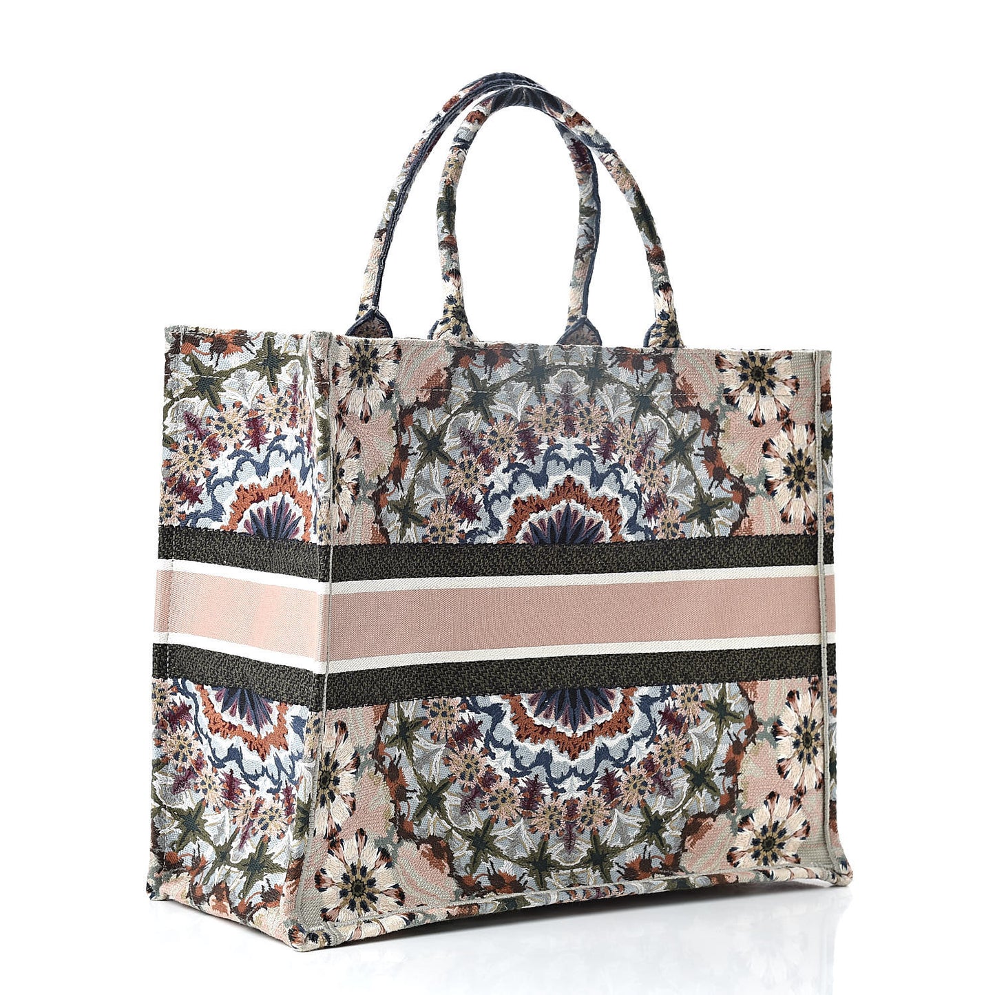 Canvas Embroidered KaleiDioroscopic Book Tote Multicolor