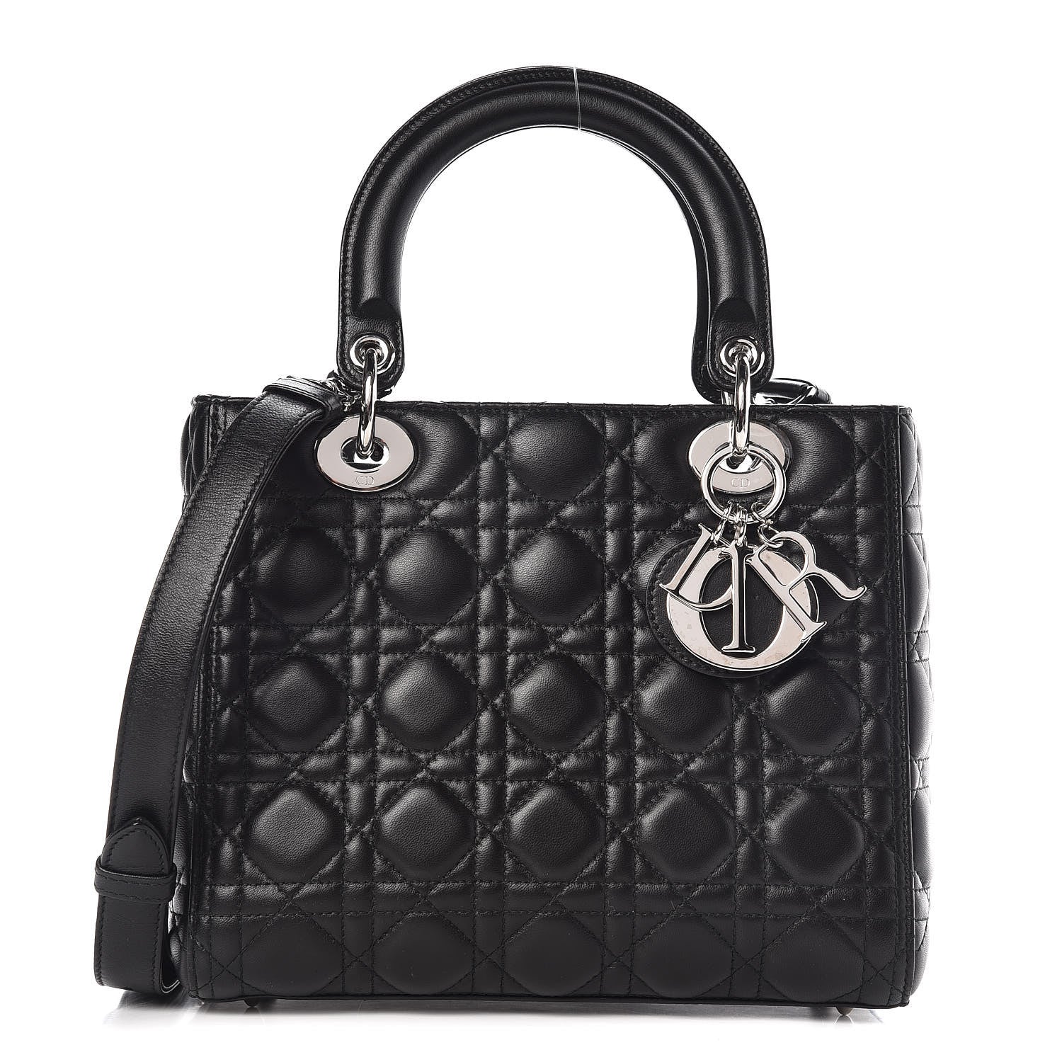 Christian Dior Lambskin Cannage Medium Lady Dior Black 1 of 14