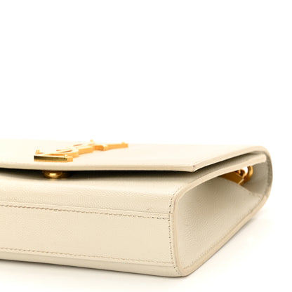 Saint Laurent Grain De Poudre Small Monogram Kate Satchel Blanc Vintage 10 of 16