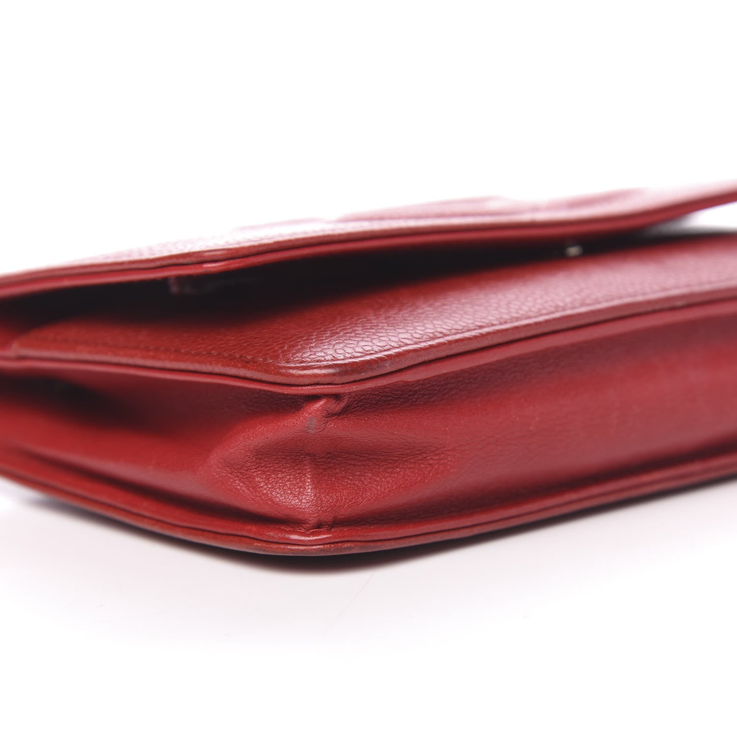 Chanel Caviar Timeless CC Wallet On Chain WOC Red 9 of 14