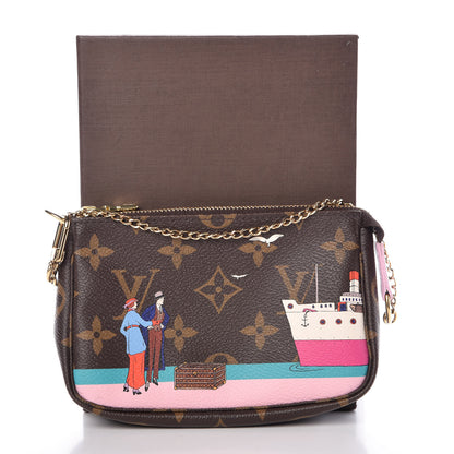 Louis Vuitton Monogram 2016 Christmas Animation Mini Pochette Accessories Rose Ballerine 8 of 8