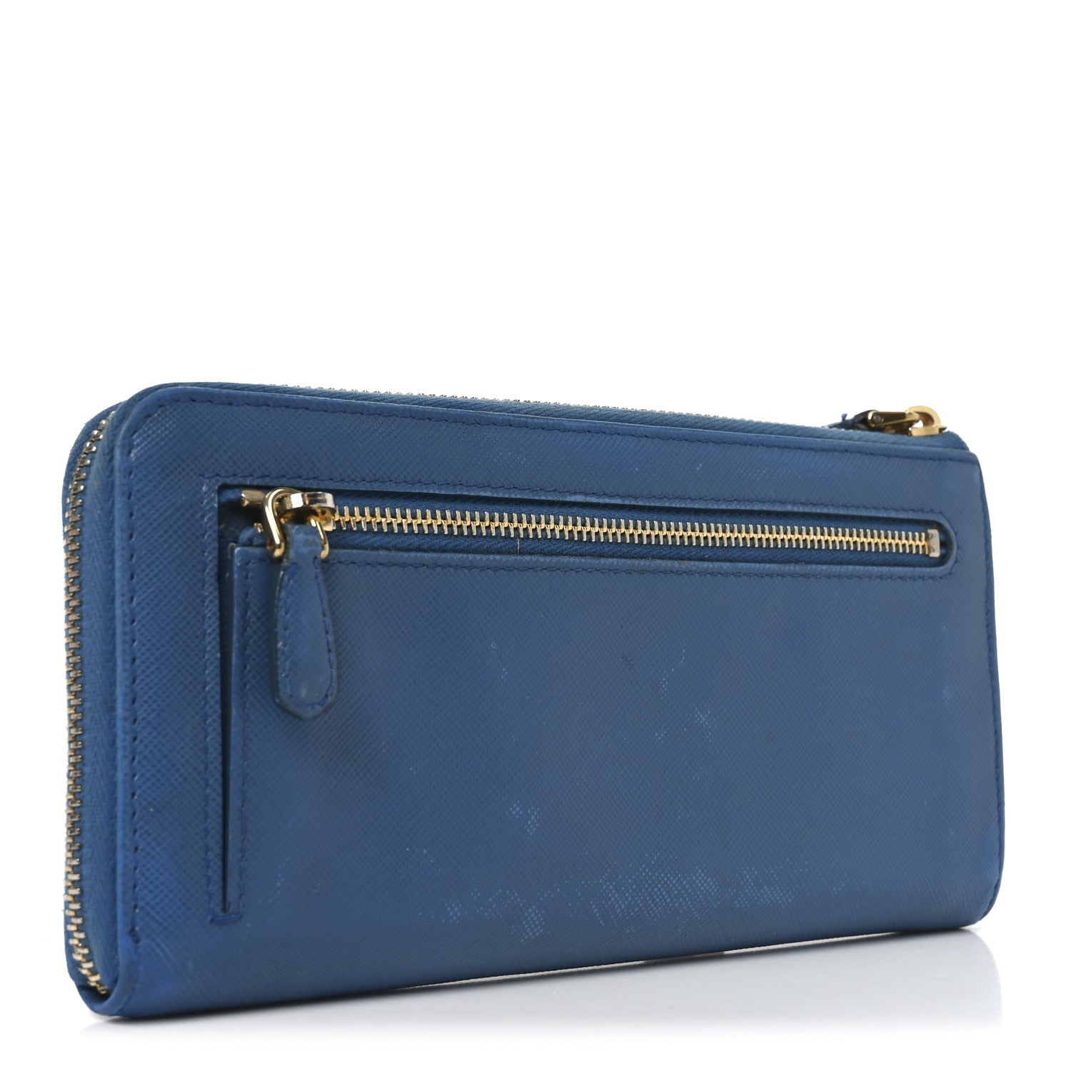 Prada Vitello Move Half Zip Wallet Cobalto 3 of 8