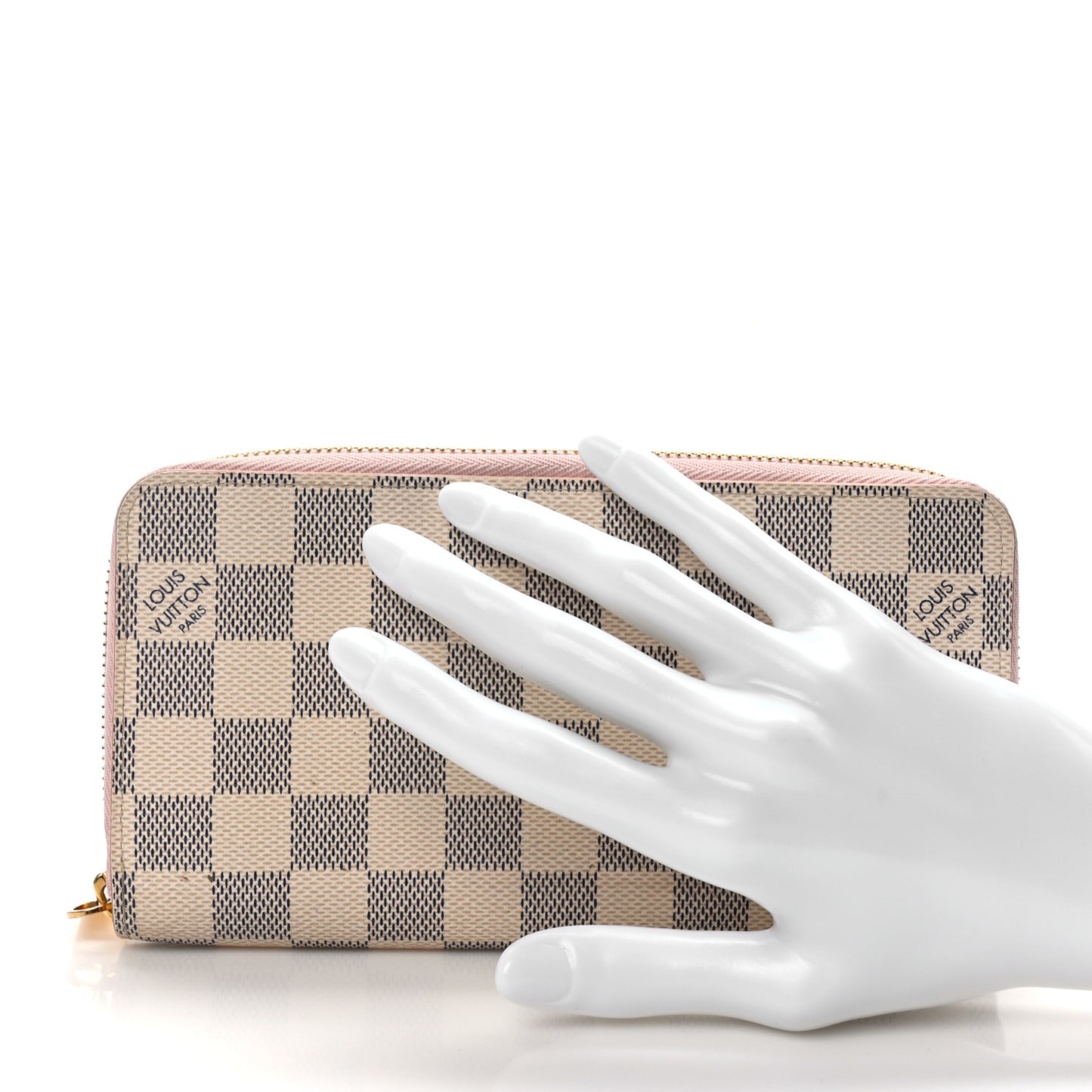 Damier Azur Zippy Wallet Rose Ballerine