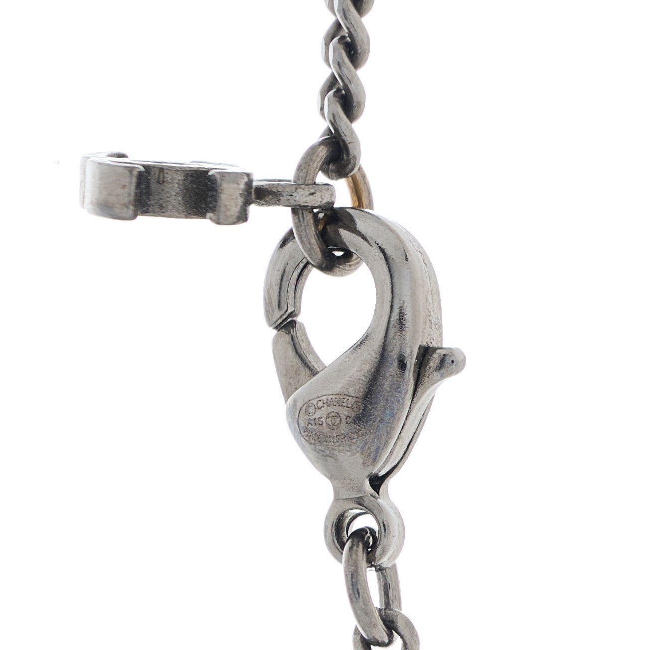 Chanel Medallion CC Rue Cambon Chain Necklace Ruthenium 3 of 3