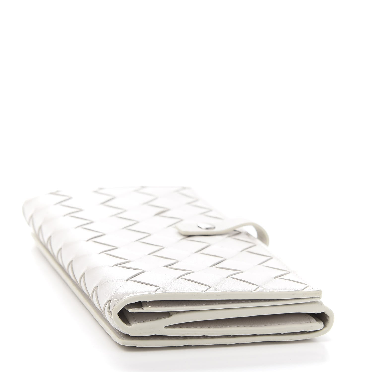 Bottega Veneta Nappa Intrecciato Continental Snap Wallet White 4 of 11