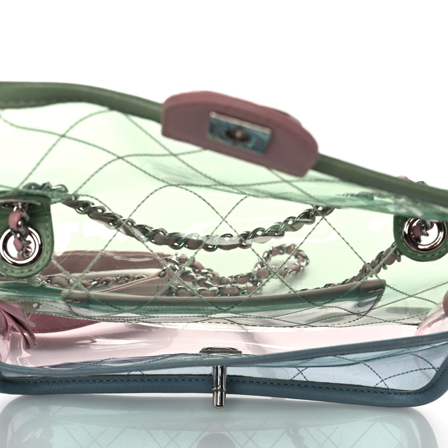 Chanel Lambskin PVC Quilted Mini Coco Splash Flap Blue Green 5 of 9