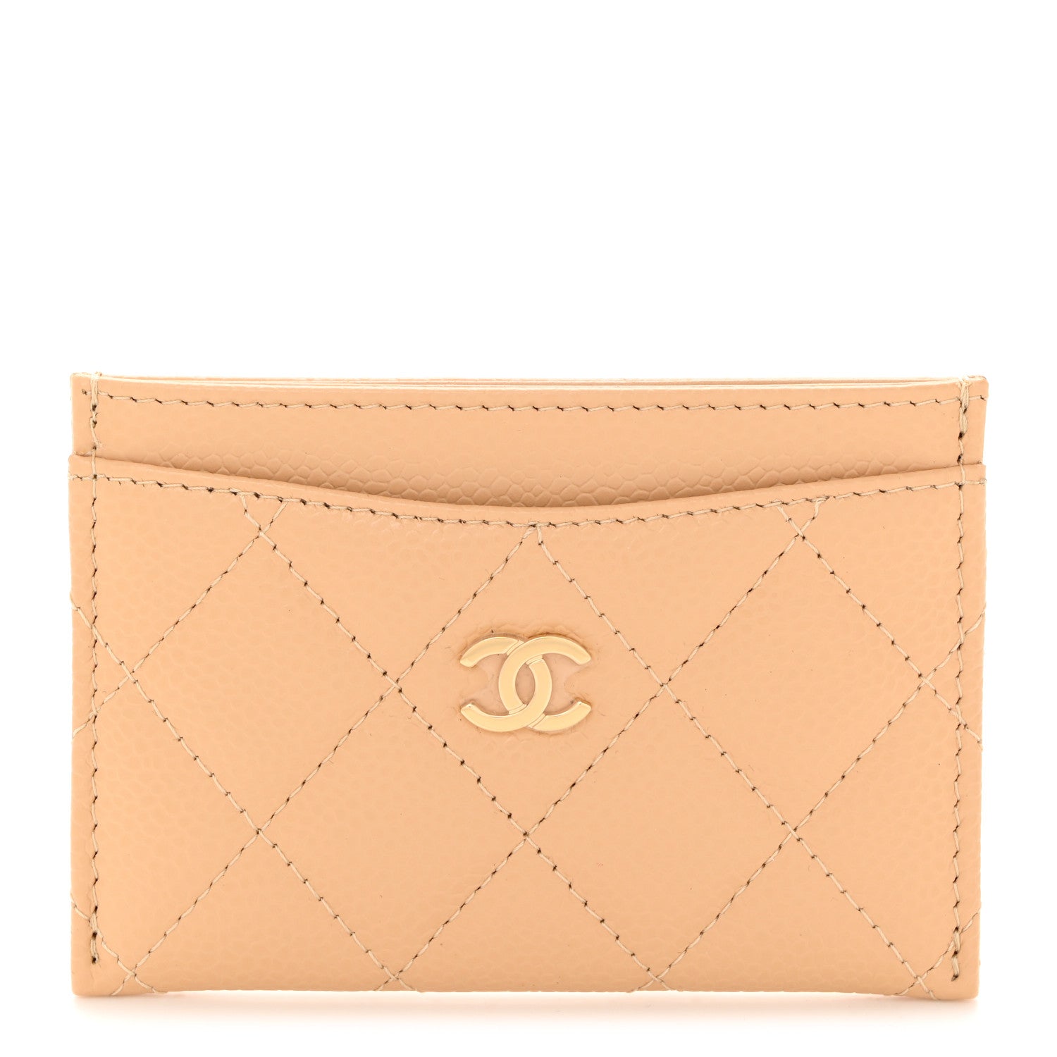 Chanel Caviar Quilted Card Holder Beige 1 of 9