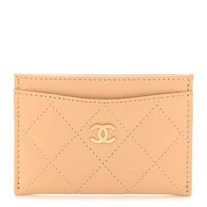 Chanel Caviar Quilted Card Holder Beige 1 of 9