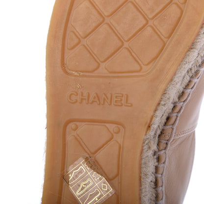 Chanel Lambskin CC Espadrilles 38 Beige Black 7 of 12