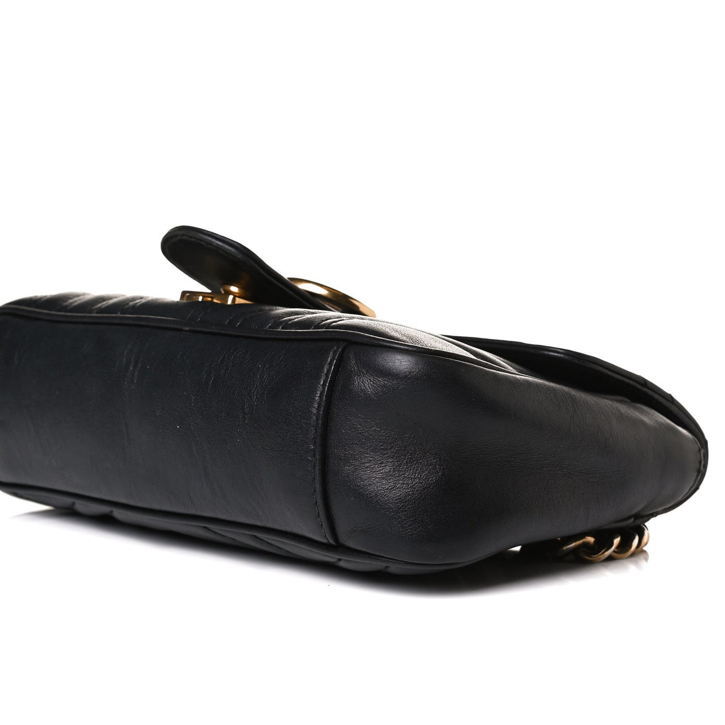Calfskin Matelasse Mini GG Marmont Shoulder Bag Black
